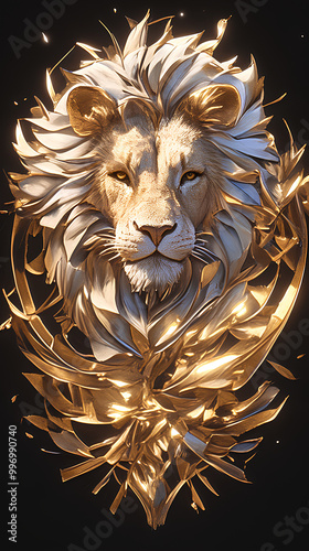 Majestic Lion Face Logo - Powerful and Elegant Design
