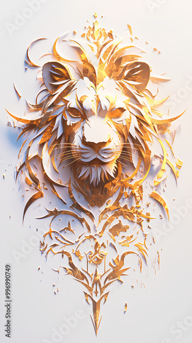 Majestic Lion Face Logo - Powerful and Elegant Design