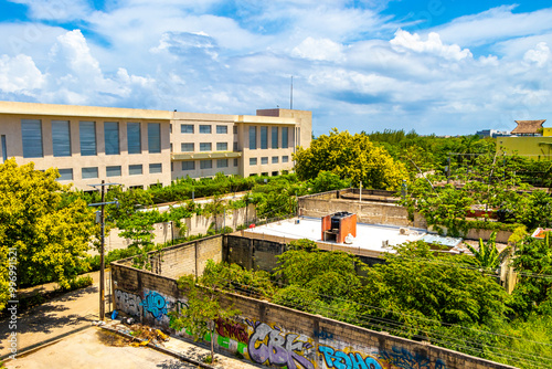 City panorama cityscape drone above of Playa del Carmen Mexico. photo