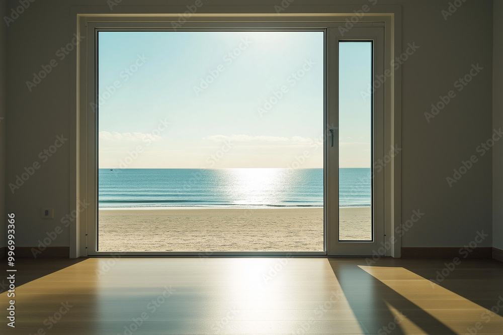 Sleek Aluminum Framed Door Overlooking a Breathtaking Seaview, Perfect for Relaxing and Unwinding Sleek Aluminum Framed Door Overlooking a Breathtaking Seaview, Perfect for Relaxing and Unwinding