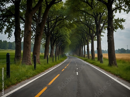 Road featuring a bike path.