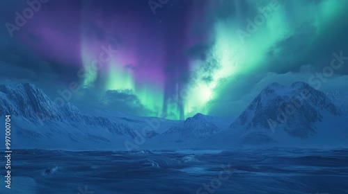 Aurora Borealis Illuminating the Night Sky