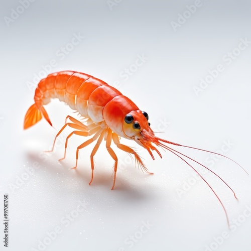 Wallpaper Mural A detailed illustration of a vibrant orange shrimp with long antennae. Torontodigital.ca