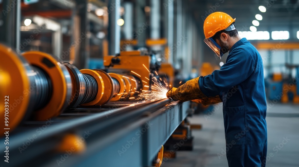 Skilled Worker in Welding on Production Line Skilled Worker in Welding on Production Line