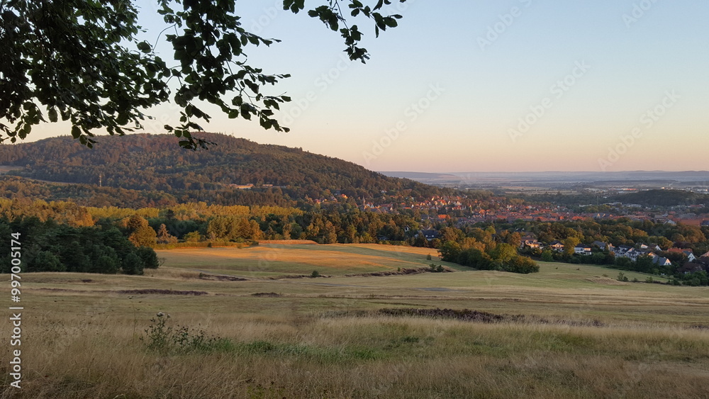 Blick auf Goslar vom Rammelsberg, Blauer Haufen, Harz, Niedersachsen Blick auf Goslar vom Rammelsberg, Blauer Haufen, Harz, Niedersachsen