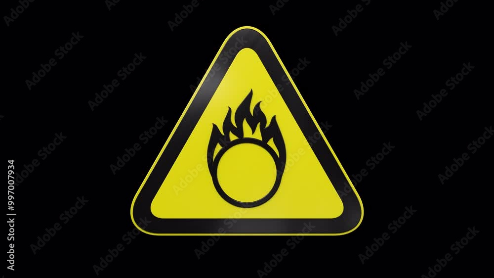 3d rotating warning sign on a transparent alpha channel 3d rotating warning sign on a transparent alpha channel
