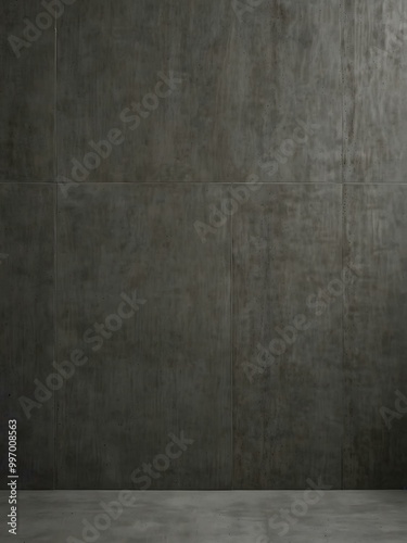 Smooth cement wall with a monochromatic gray finish.