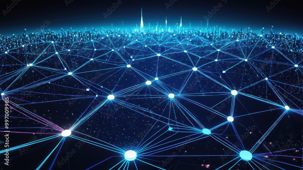 A digital representation of interconnected nodes in a network, symbolizing technology and data flow. A digital representation of interconnected nodes in a network, symbolizing technology and data flow.