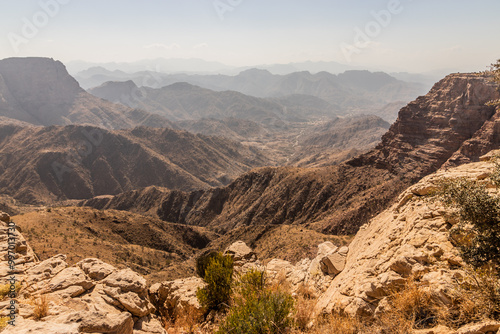 Mountainous landscape near Dhahran al Janub, Saudi Arabia