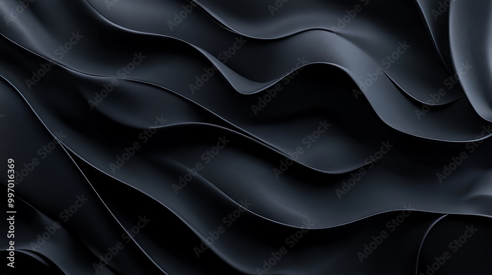 Embracing the Enigmatic: An Abstract Exploration of Black Wavy Forms in a Luxurious 3D Rendered Realm Embracing the Enigmatic: An Abstract Exploration of Black Wavy Forms in a Luxurious 3D Rendered Realm