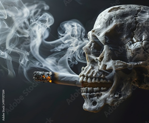 human skull in fire flame
