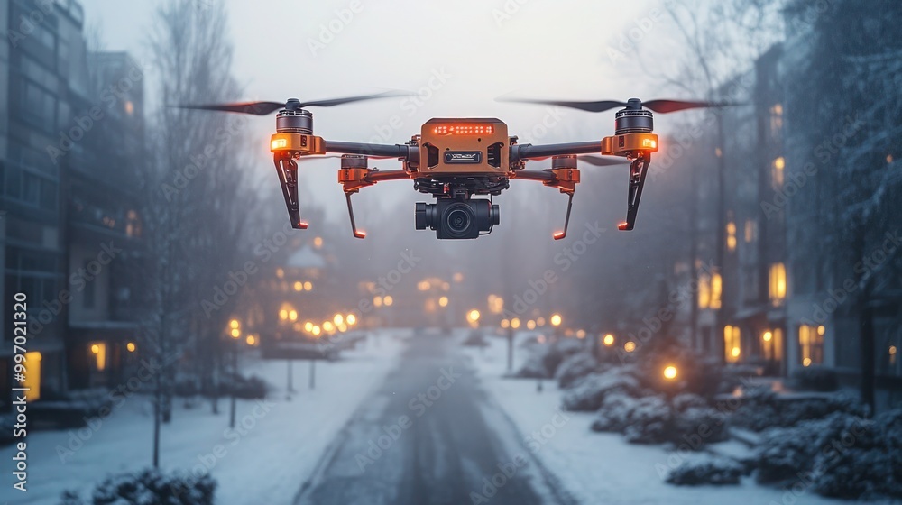 Food delivery drone, Autonomous delivery robot, Delivery Drone Flying Delivering Package. Food delivery drone, Autonomous delivery robot, Delivery Drone Flying Delivering Package.