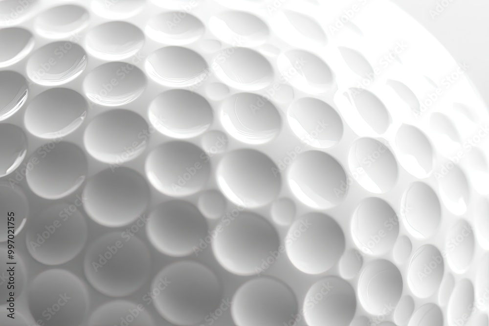 Naklejka premium Dimpled golf ball texture, focusing on the repetitive patterns and smooth surface