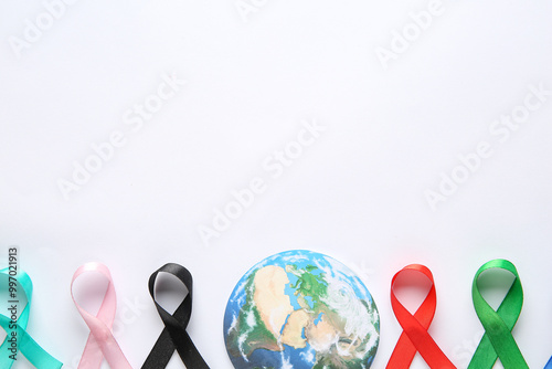 Colorful ribbons and paper ...