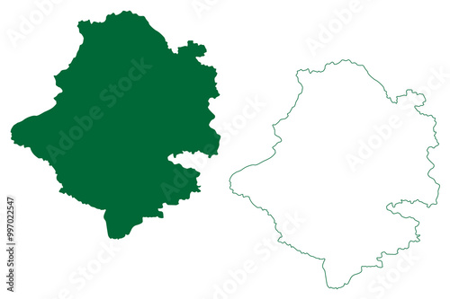 Rajouri district (Jammu and Kashmir union territory, Republic of India) map vector illustration, scribble sketch Rajauri map