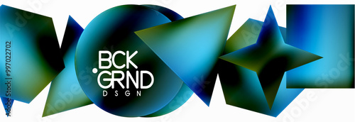 Fluid color geometric shapes abstract background. Vector Illustration For Wallpaper, Banner, Background, Card, Book Illustration, landing page