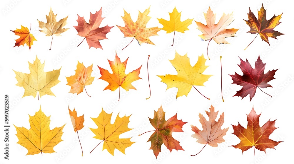 Colorful autumn leaves set isolated on white background Al Content Colorful autumn leaves set isolated on white background Al Content