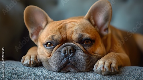 Close-up Portrait of a Cute French Bulldog