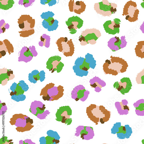 Colorful leopard print seamless pattern. Animal print for fabric, textile, fashion, wallpapper