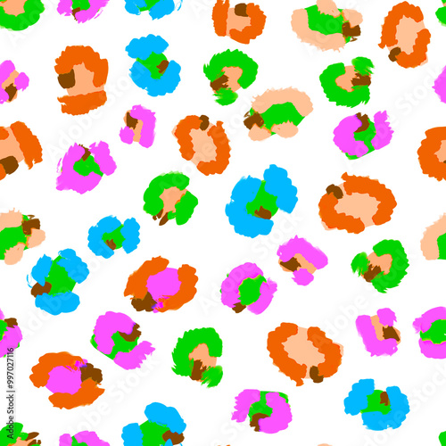 Colorful leopard print seamless pattern. Animal print for fabric, textile, fashion, wallpapper