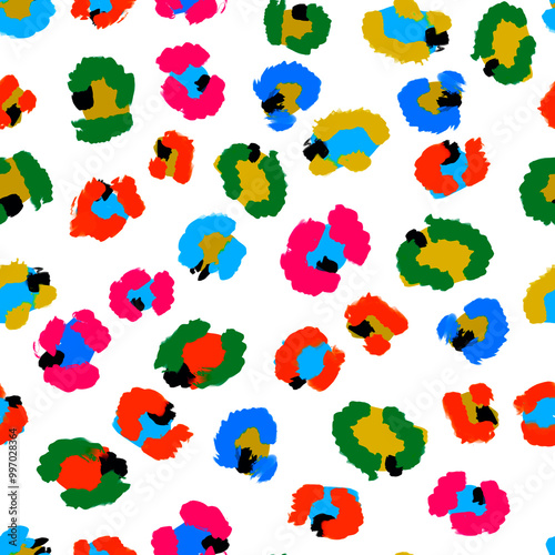 Colorful leopard print seamless pattern. Animal print for fabric, textile, fashion, wallpapper