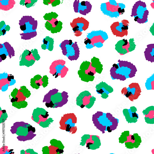 Colorful leopard print seamless pattern. Animal print for fabric, textile, fashion, wallpapper