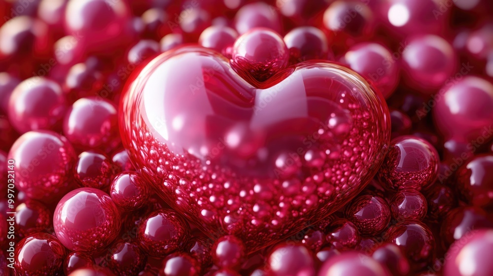 Bright Love: Multicolored Sphere Heart Symbol in Pink and Red for Romantic Celebrations Bright Love: Multicolored Sphere Heart Symbol in Pink and Red for Romantic Celebrations