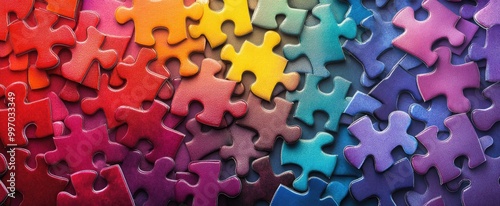 Vibrant Puzzle Pieces A Spectrum of Creativity