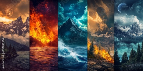 In this extreme close-up photograph, we see five elements of nature: air, water, fire, earth, and space photo