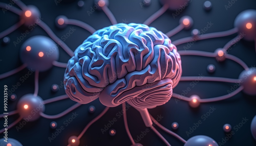 Glowing Futuristic Brain with Energetic Neural Connections Glowing Futuristic Brain with Energetic Neural Connections