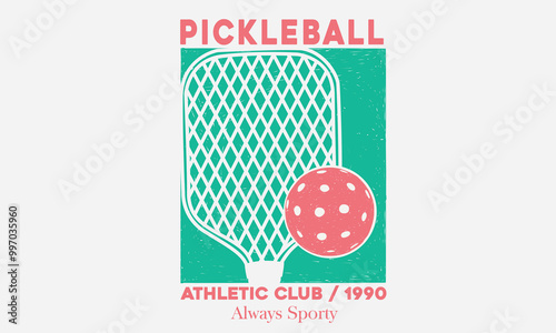 Pickleball athletic club artwork design for t shirt print, poster, sticker and other uses.