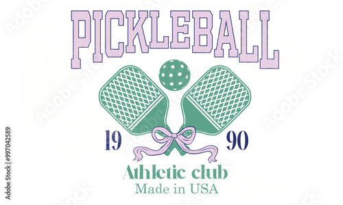 Pickleball athletic club artwork design for t shirt print, poster, sticker and other uses.