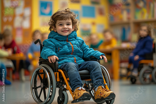 Child in Wheelchair Engaging in Classroom Activities