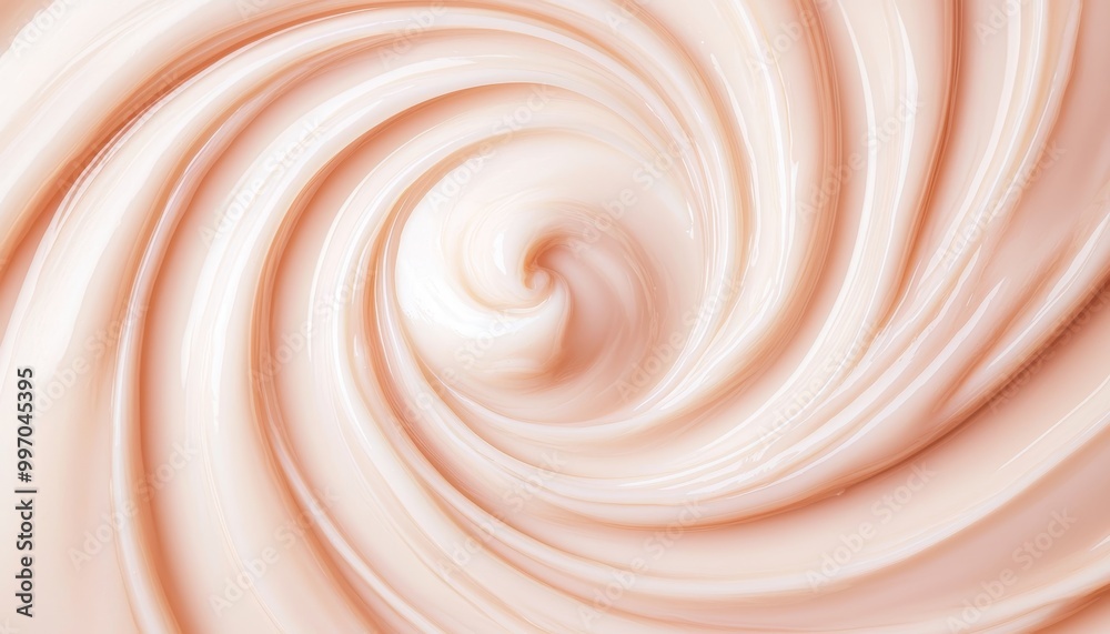 Close-up of creamy, smooth swirl texture, perfect for backgrounds or skincare product advertisements. Soft pastel shades create a delicate feel. Close-up of creamy, smooth swirl texture, perfect for backgrounds or skincare product advertisements. Soft pastel shades create a delicate feel.