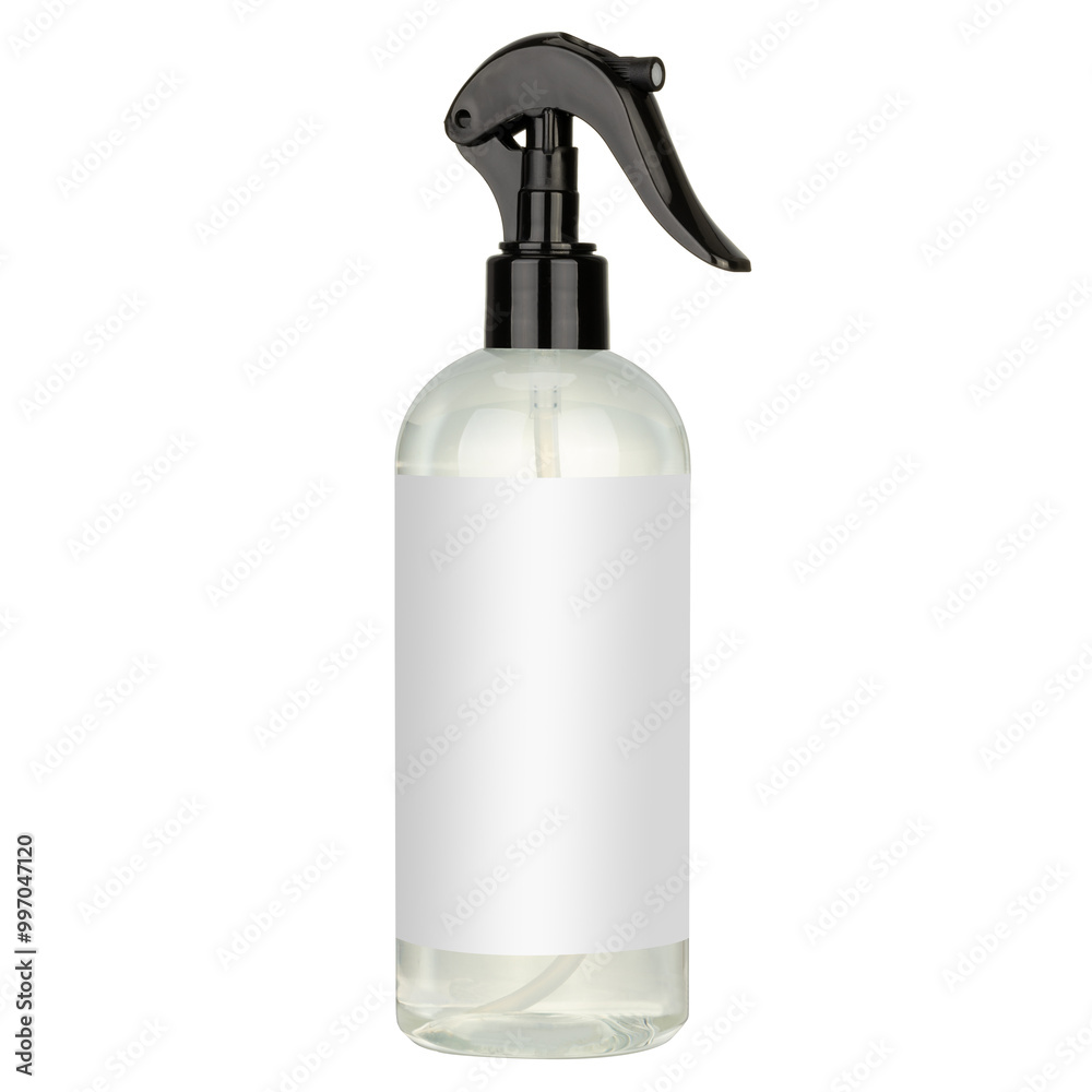 Transparent Spray Bottle with Black Label Transparent Spray Bottle with Black Label