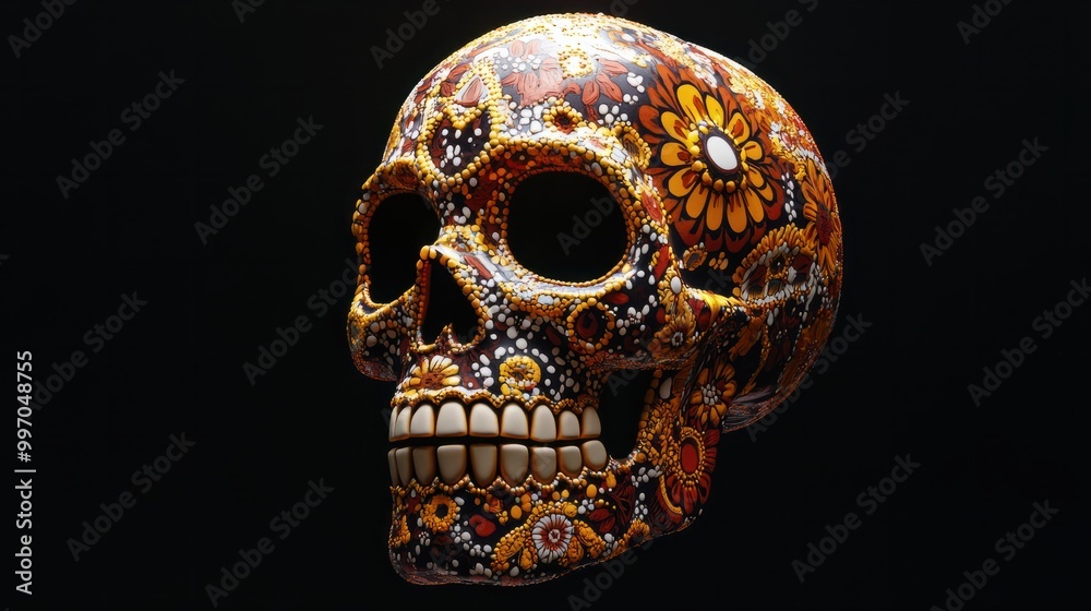 day of the dead skull using generative a.i day of the dead skull using generative a.i