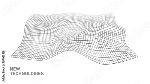  Low poly model of modern multilayered fabric technology. Dark blue wire mesh futuristic digital sport textile properties vector illustration