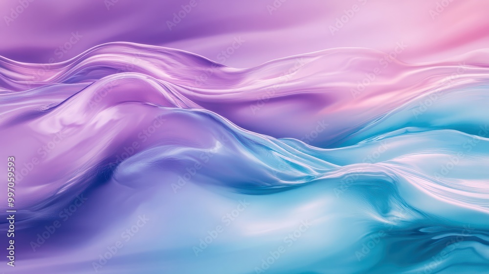 Fototapeta premium abstract ai generated background illustration of a colored floating liquid in violet and turquoise pastel colors