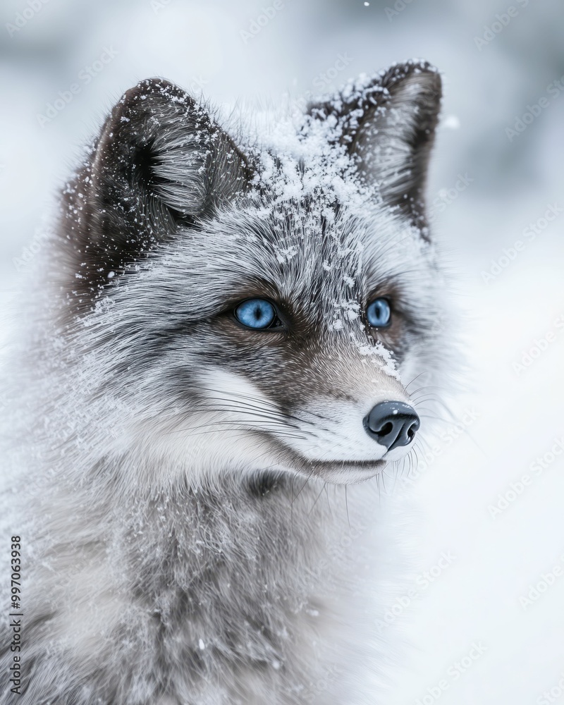 Majestic Arctic Fox in Snowy Landscape Majestic Arctic Fox in Snowy Landscape