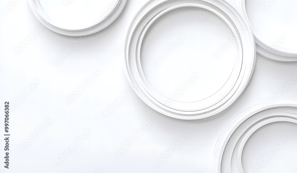 Abstract Minimalist White Circular Shapes on a Light Background design Abstract Minimalist White Circular Shapes on a Light Background design