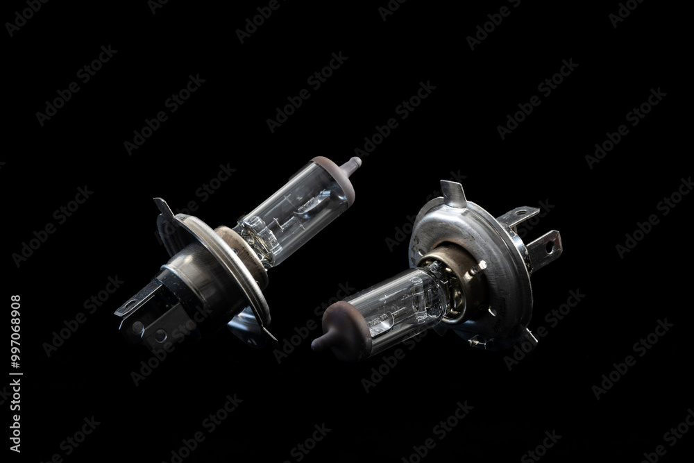 Two vehicles headlights on a black background Two vehicles headlights on a black background