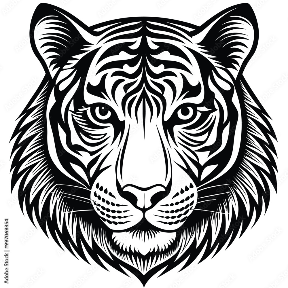 tiger head silhouette vector tiger head silhouette vector