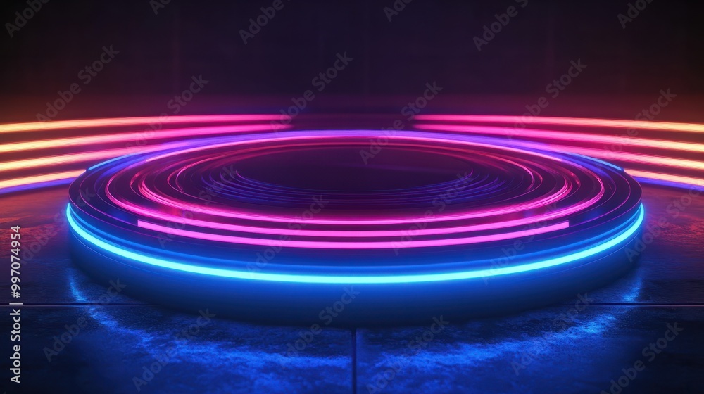High speed glowing lines background emitted by technology circular turntable, digital abstract creative concept illustration High speed glowing lines background emitted by technology circular turntable, digital abstract creative concept illustration
