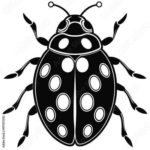 ladybug silhouette vector illustration