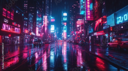 Neon Lights of Times Square at Night