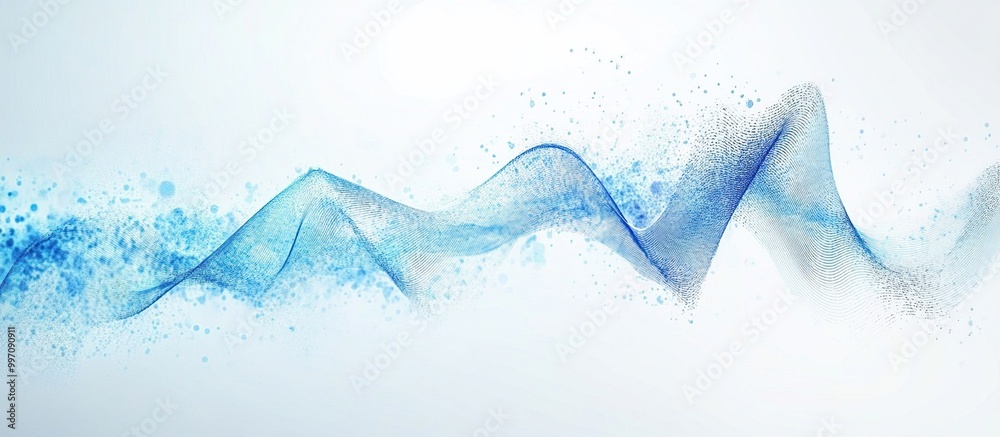 Abstract Blue Wave on White Background Abstract Blue Wave on White Background