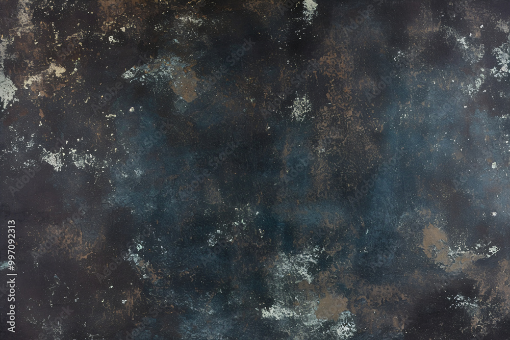 Fototapeta premium Dark textured background with subtle hints of blue and brown ideal for food photography and rustic styling
