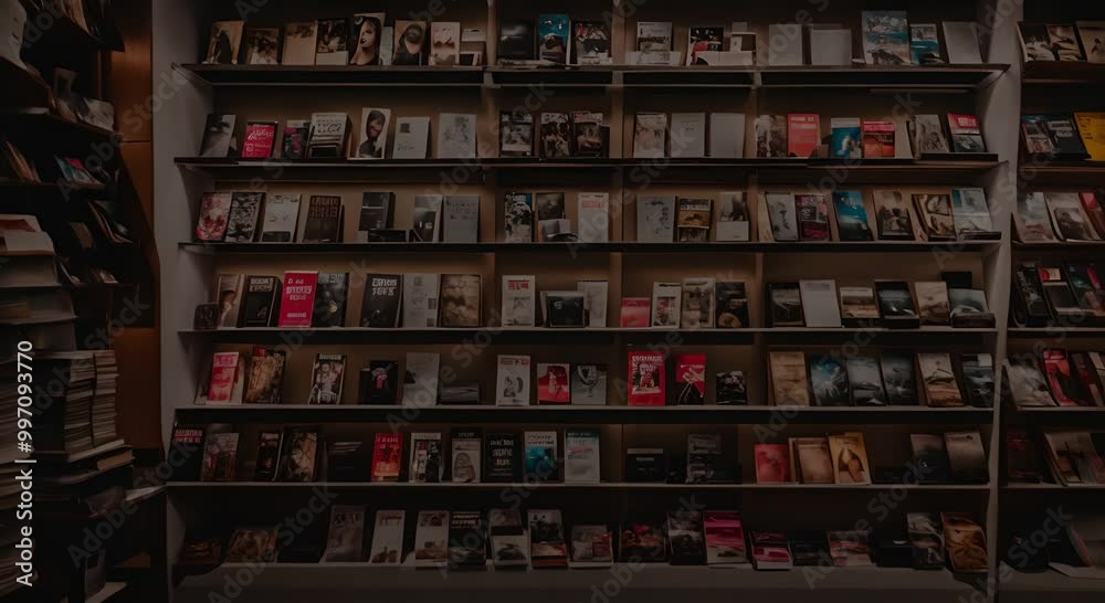 Many magazines in a store. Many magazines in a store.