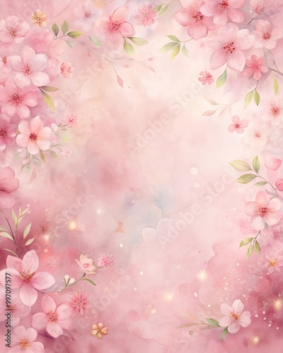 Soft Pink Floral Watercolor Background