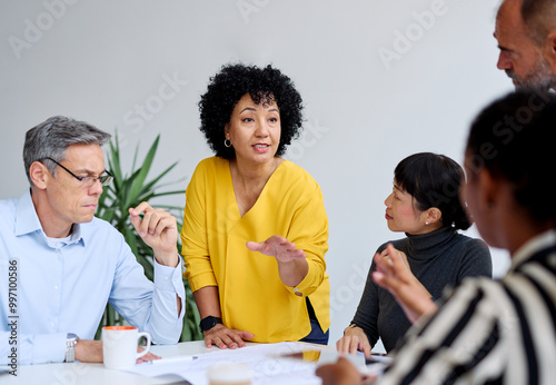Obraz na plátně business meeting businesswoman woman office presentation colleague group teamwor